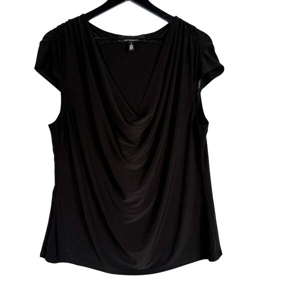 White House Black Market Tops - White House Black Market Cap Sleeve Draped Neckline Blouse Top - L